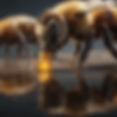Bees and Formic Acid Interaction Bees interacting with formic acid treatment