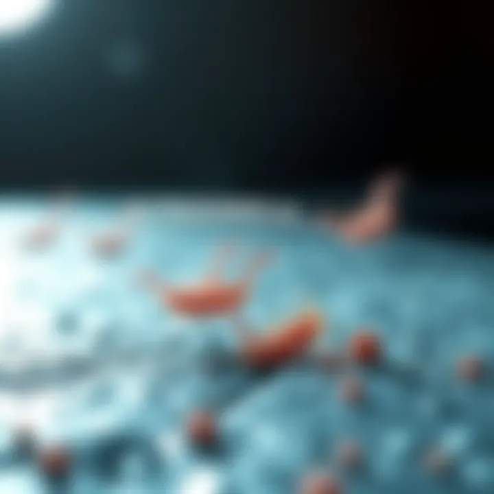 Diagram illustrating ultrasonic waves interacting with fouling organisms.