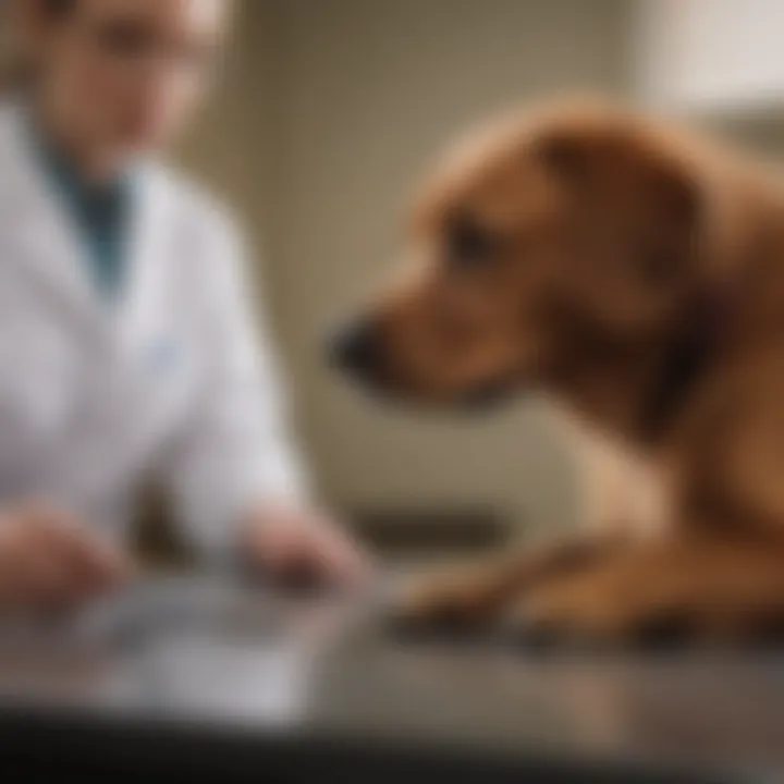 A veterinarian examining a dog for ADHD symptoms