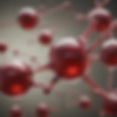 Molecular structure of hemoglobin showcasing abnormalities