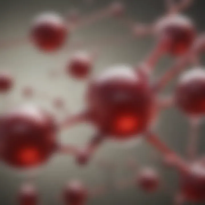 Molecular structure of hemoglobin showcasing abnormalities