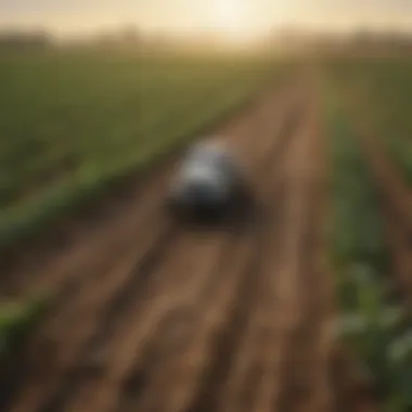 Illustration of diverse agricultural fields with genetically modified crops contributing to food security.