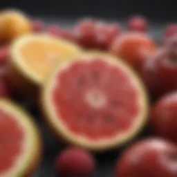 Fresh fruits rich in antioxidants