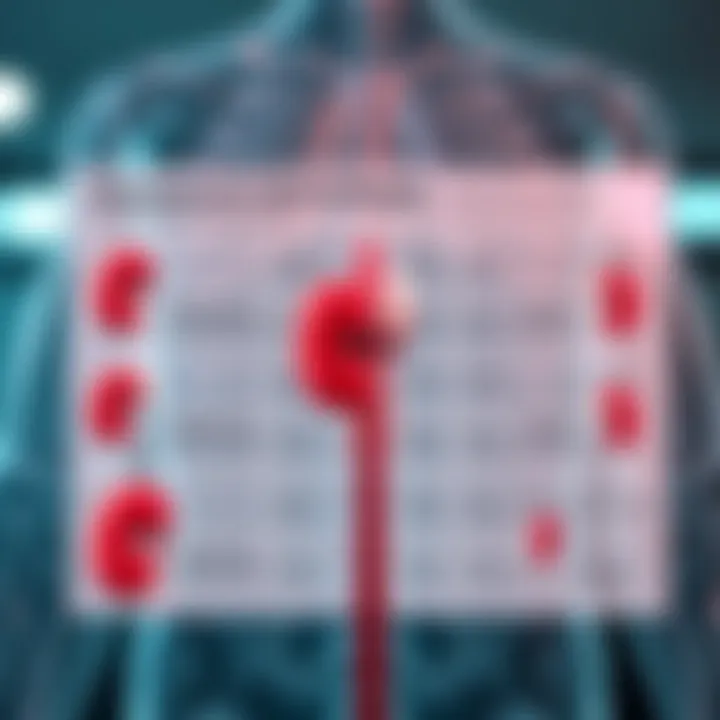Chart of methodologies for measuring kidney size