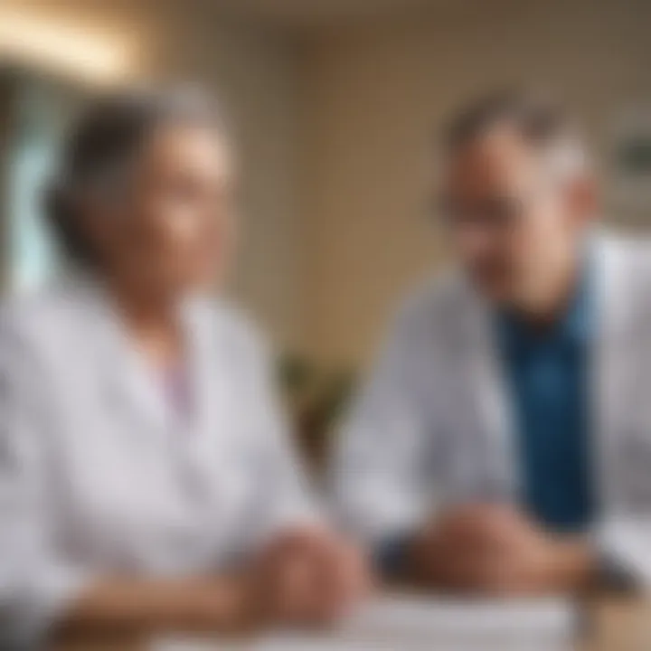 A medical professional discussing treatment options with a patient.