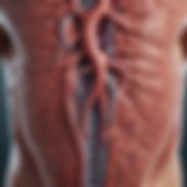 Illustration of pulmonary arteries with embolism