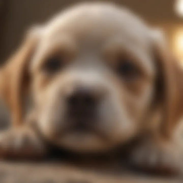 Puppy showing signs of distress due to parvovirus infection