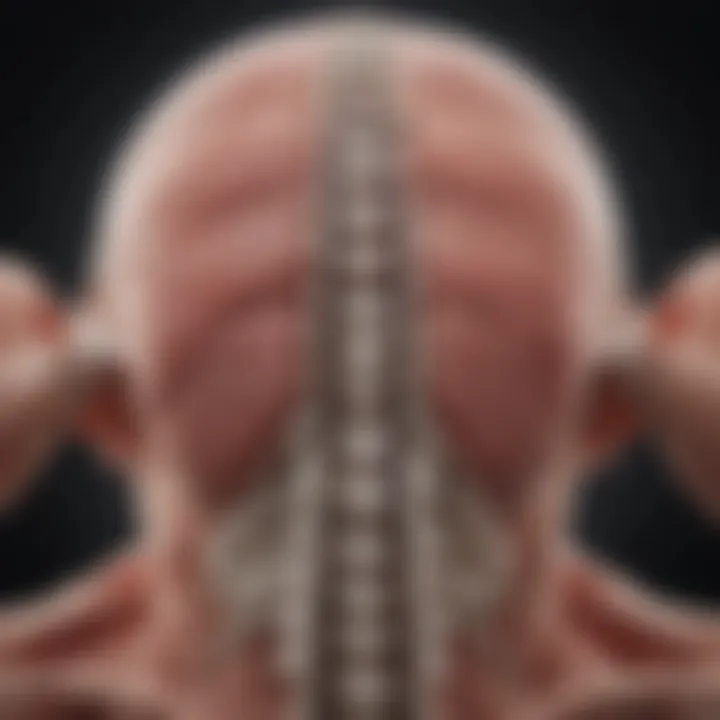 Diagram illustrating types of thoracic spinal tumors