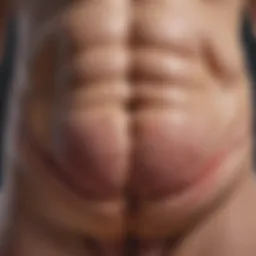 Visual representation of visceral fat distribution in the body